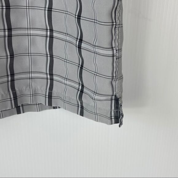 O'Neill Shirt Short Sleeve Button Up Black Gray Plaid Camp Men's Size Medium - Picture 6 of 8